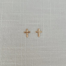 Load image into Gallery viewer, gold filled cross studs
