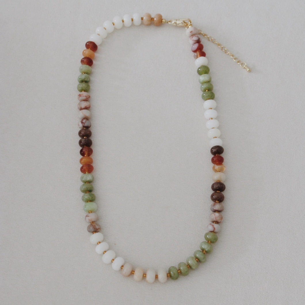 earth toned beaded necklace