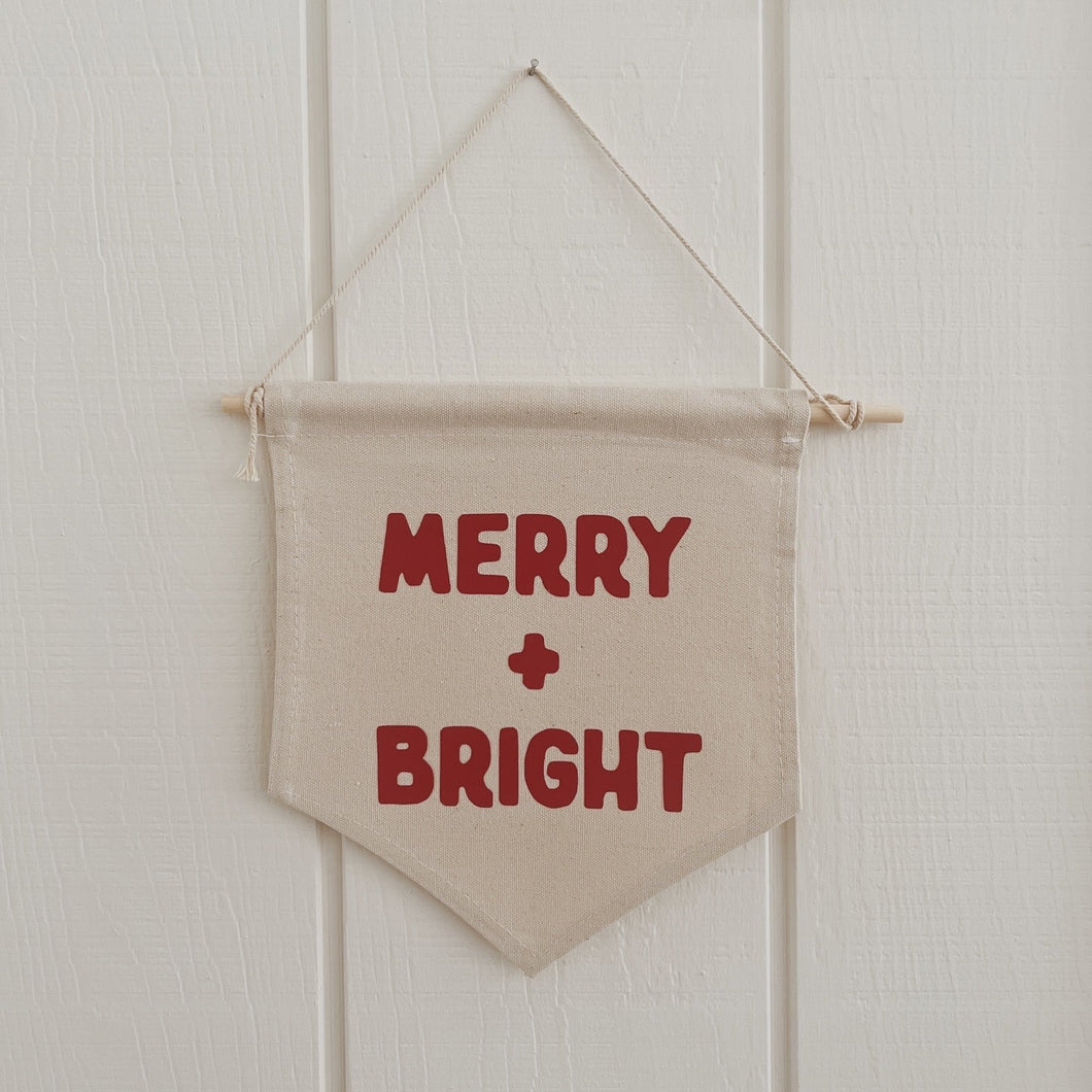 merry and bright christmas banner