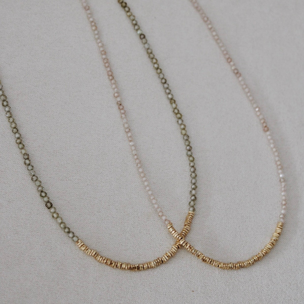 mini gemstone beaded necklace