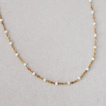 Load image into Gallery viewer, white enamel gold necklace

