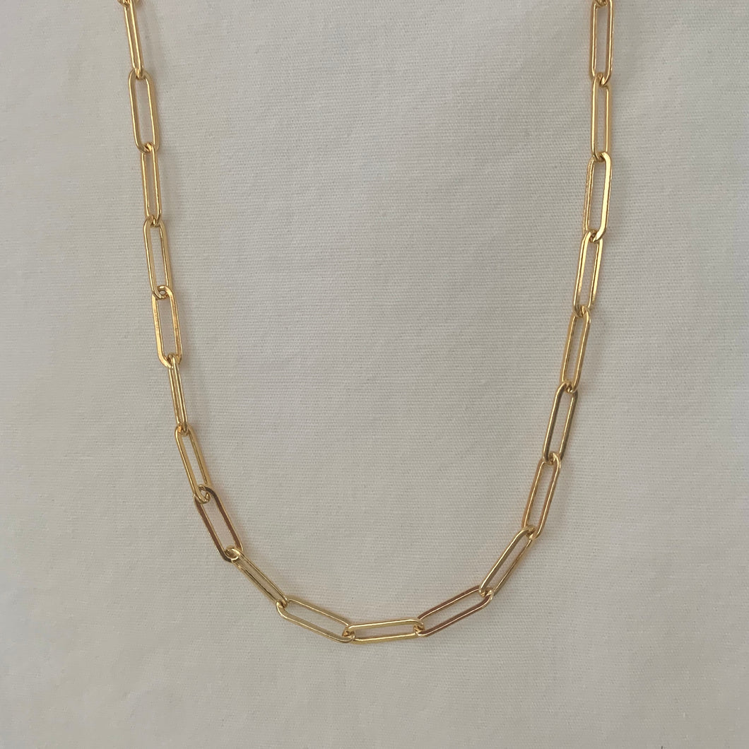 14k gold filled paperclip necklace