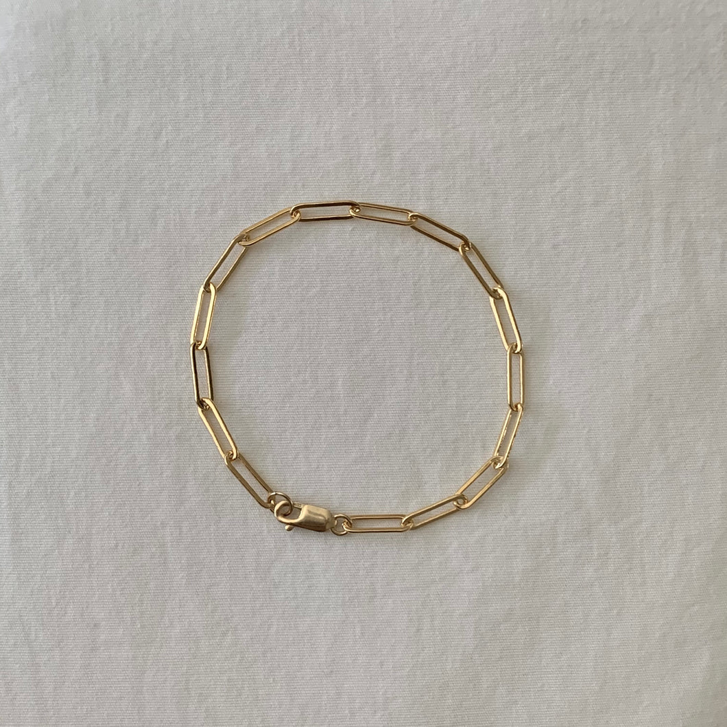 14k gold filled paperclip bracelet