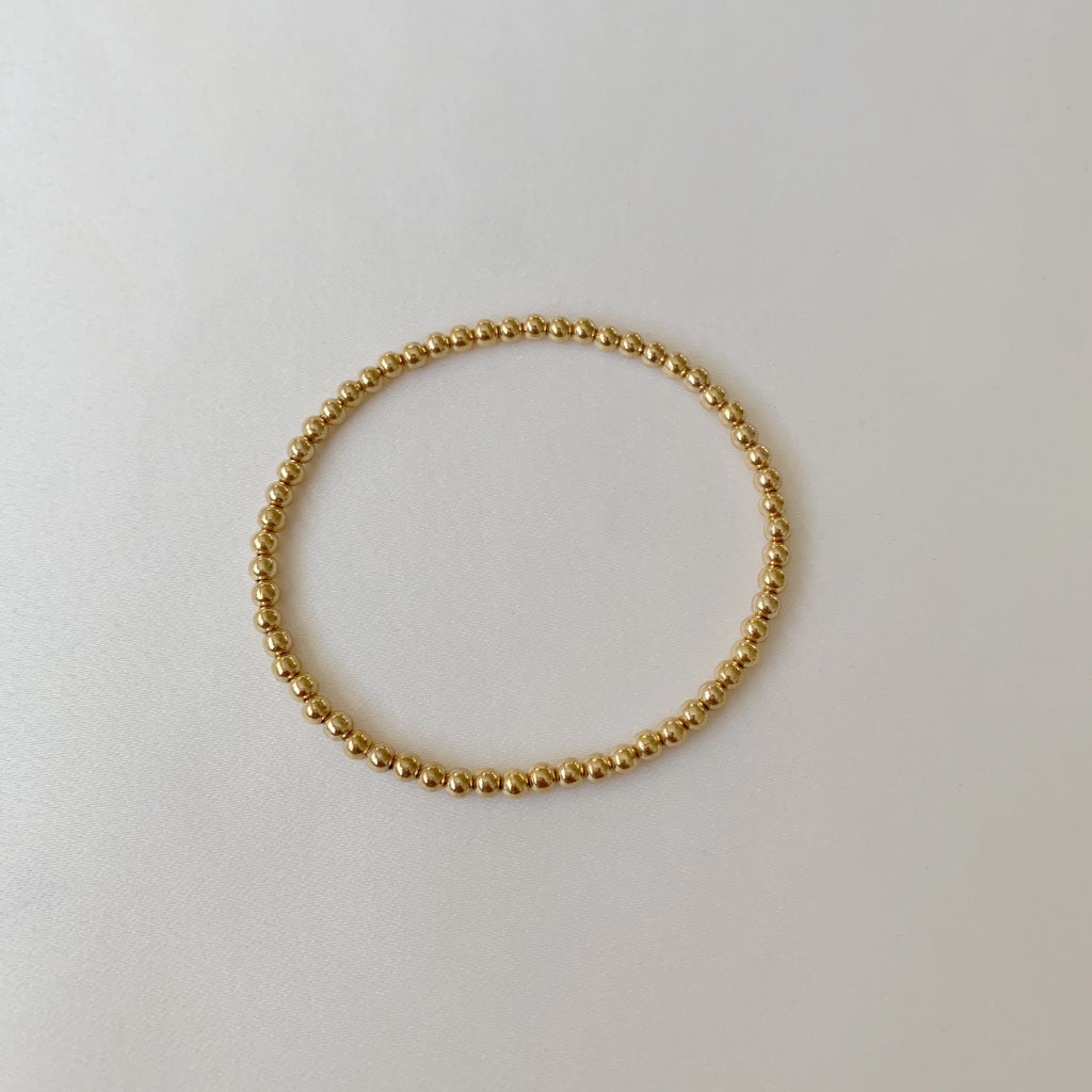 3mm gold beaded bracelet