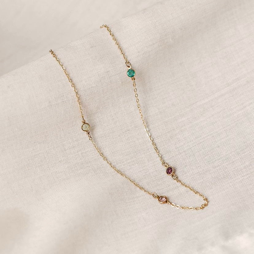 Bezel sale birthstone necklace